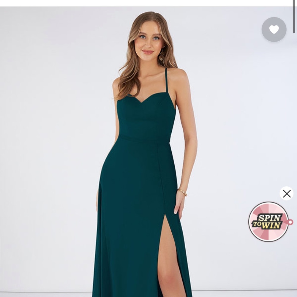 Azazie Mandy Pine A4 bridesmaid dress